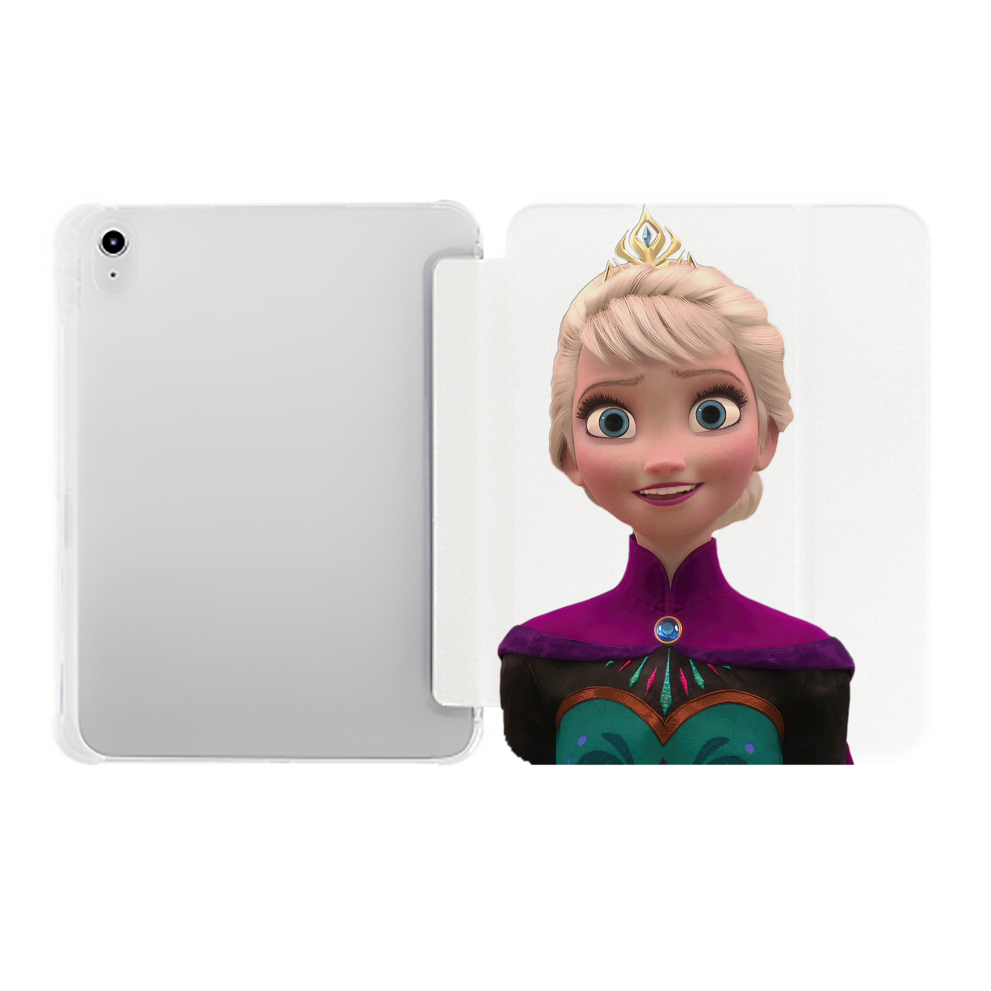 （画像用） アナと雪の女王 アンナ エルサ Frozen Anna Elsa IPad ケース ペン収納付き 三つ折りスタンド PUレザー×シリコン 対応機種9.5/10.5/10.9インチ